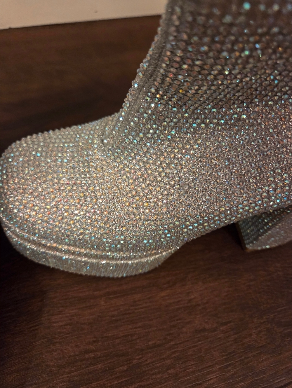 Forever Link Silver Rhinestone Platform Boot - Picture 3 of 5